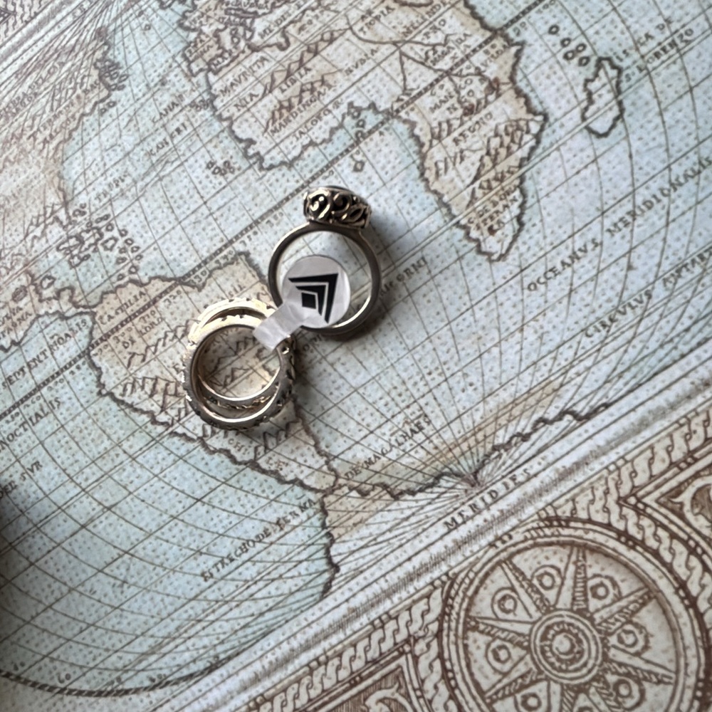 Silpada Sterling Silver Ring Stack With Smoky Qua… - image 2